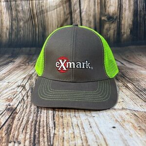 New eXmark Hat Trucker Gray Neon Green The Mower Shop Adjustable Men Mowing